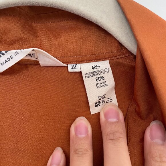 (Made in Italy) Vintage Tailored Brown Sheen Blouse - Picture 5 of 7